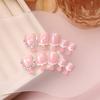 ElegantShort Square Press On Toenails Glitters Rhinestones Decoration Set Full Cover Acrylic False Toenails for Women