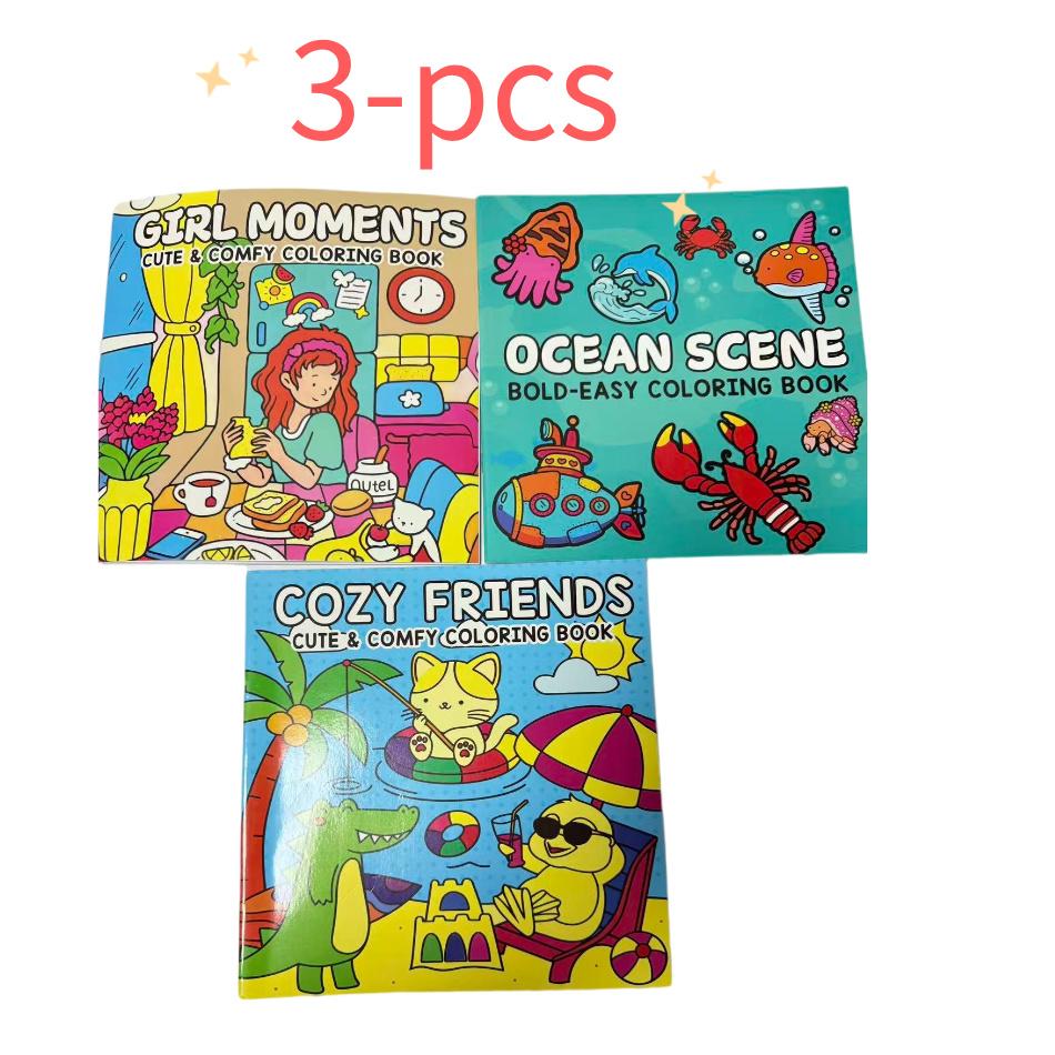 Fun Coloring Book 24 Page,  Girls Boy Leisure Diy Creative Entertainment Fantasy Illustrations Hand Drawn Art Drawing Book