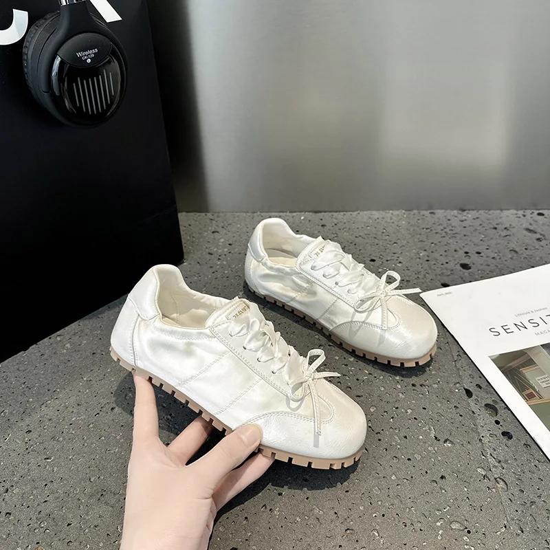 

Новые весенние женские балетки, модные элегантные туфли с круглым носком и перекрестными ремешками, женские удобные балетки в уличном стиле на мягкой подошве 36 белый