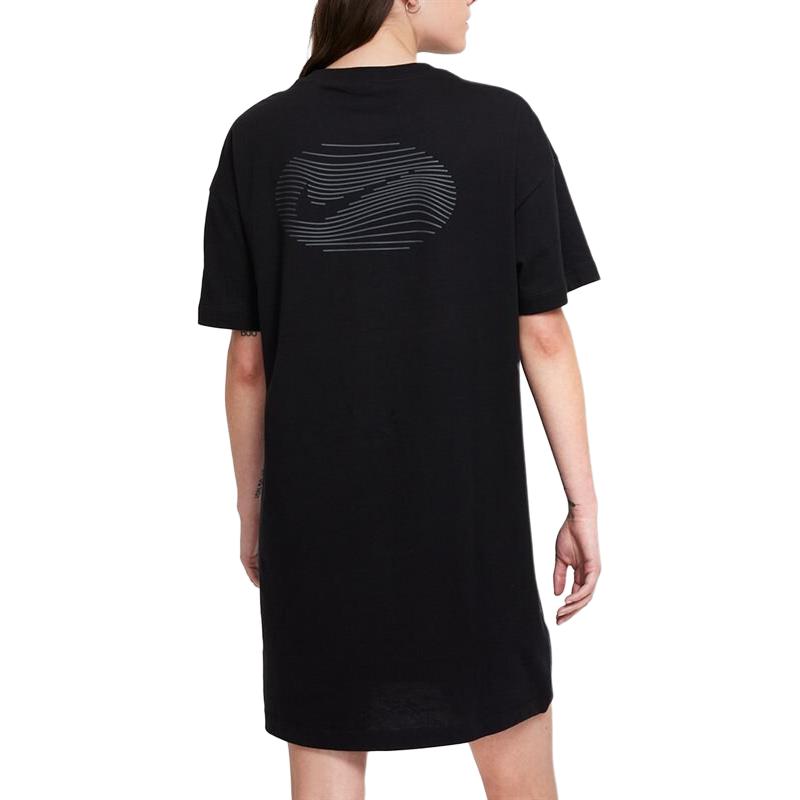 Nike Casual Loose Soft Comfortable Breathable Round Neck Short Sleeve Dress Women Dresses Black DM4664-010