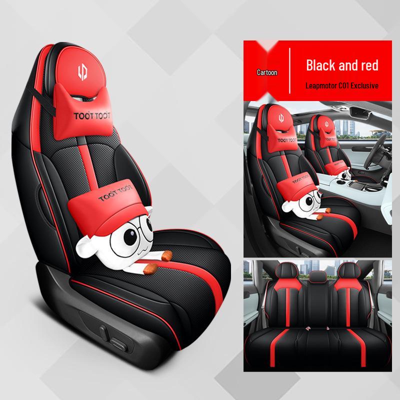 QQG Sports Leder Autositzkissen für Leapmotor C01 - Voll- und Halbumschläge, Ganzjahresbezug.