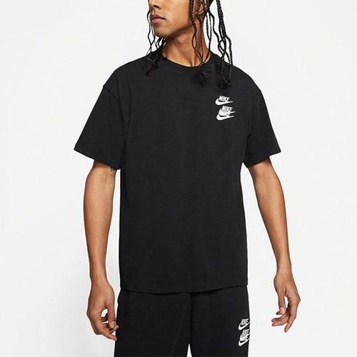 Nike Three-Swoosh American Retro Letter Logo Short-Sleeve T-Shirt for Men, Black