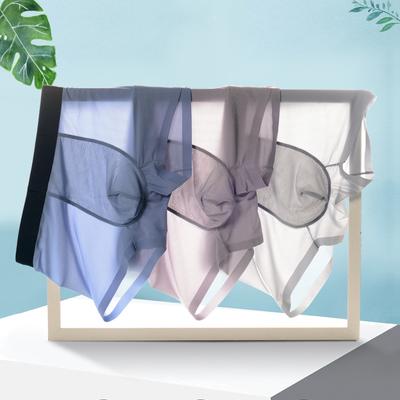 Ice Silk Four Cornered Pants with Ultra-thin Mesh and Seamless Flat Corner Quick Drying and Breathable Men’s Short Underwear