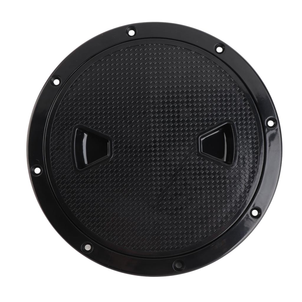 8in Round Deck Plate UV Resistant Black Inspection Hatch Cover for Marine Boat RV