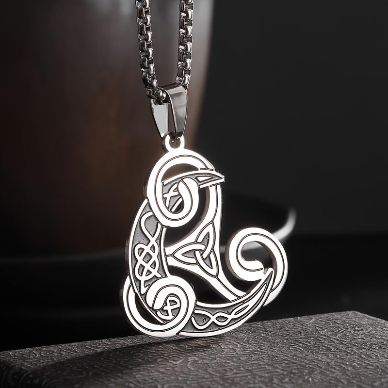 

Stainless Steel Celtic Trinity Knot Pendant Witch Knot Moon Necklace