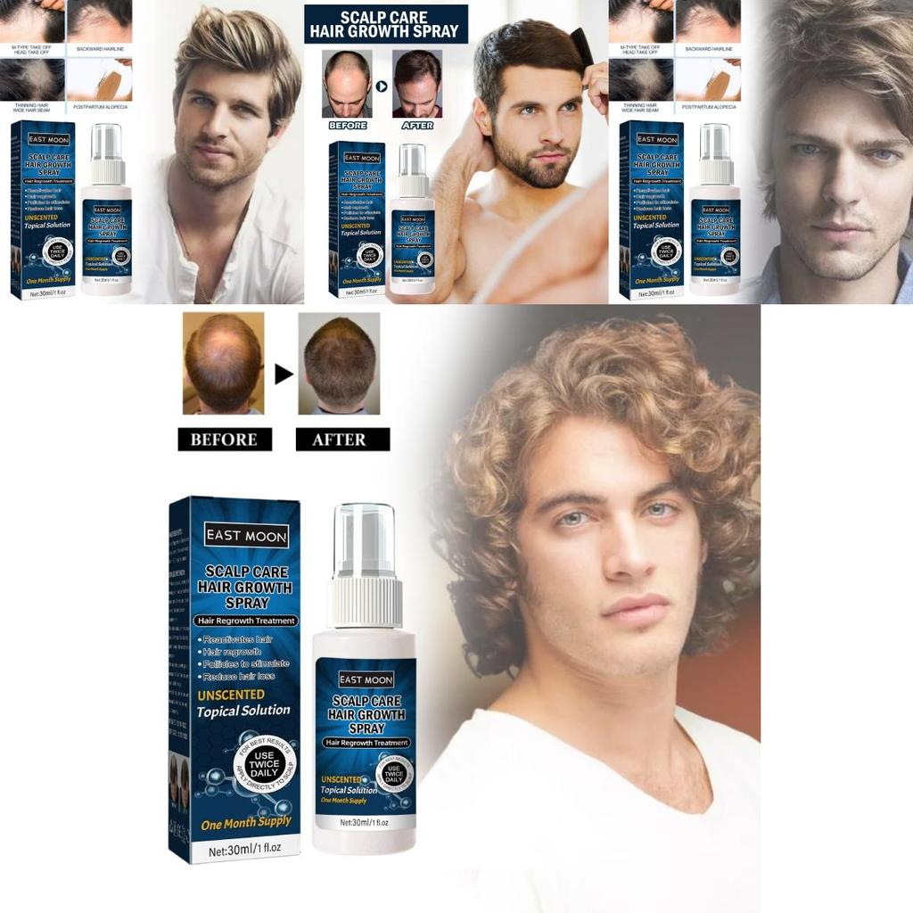 East Moon Men's Hair Growth Spray For Thicker Hairline And Prevents Hair Loss