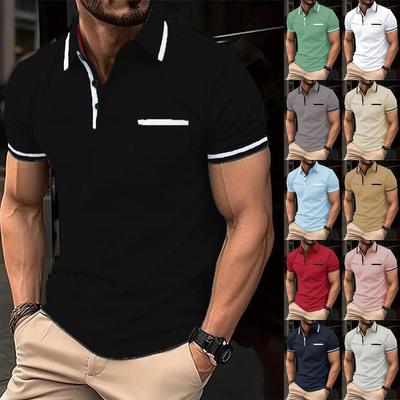2024 Sommer-POLO-Shirt mit Knopftasche für Herren, lässiges Sport-Poloshirt