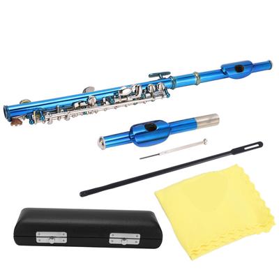 Flaut Piccolo Cupronickel Blue +E Key French 6 Holes Piccolos Key Instrument pentru începători