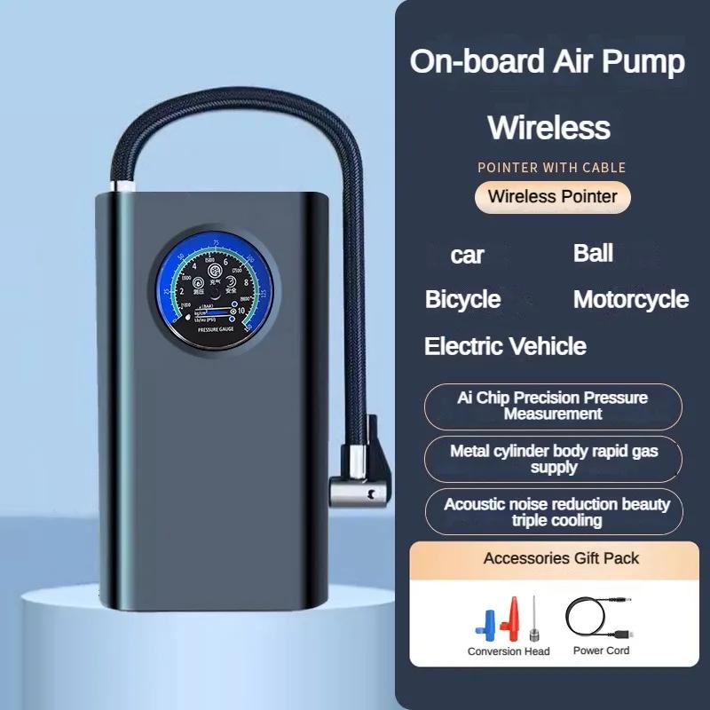 Universal Mini Wireless Car Air Pump Portable Motorcycle Electric Car Digital Display Automatic Air Pump High Pressure Inflator Battery Powered