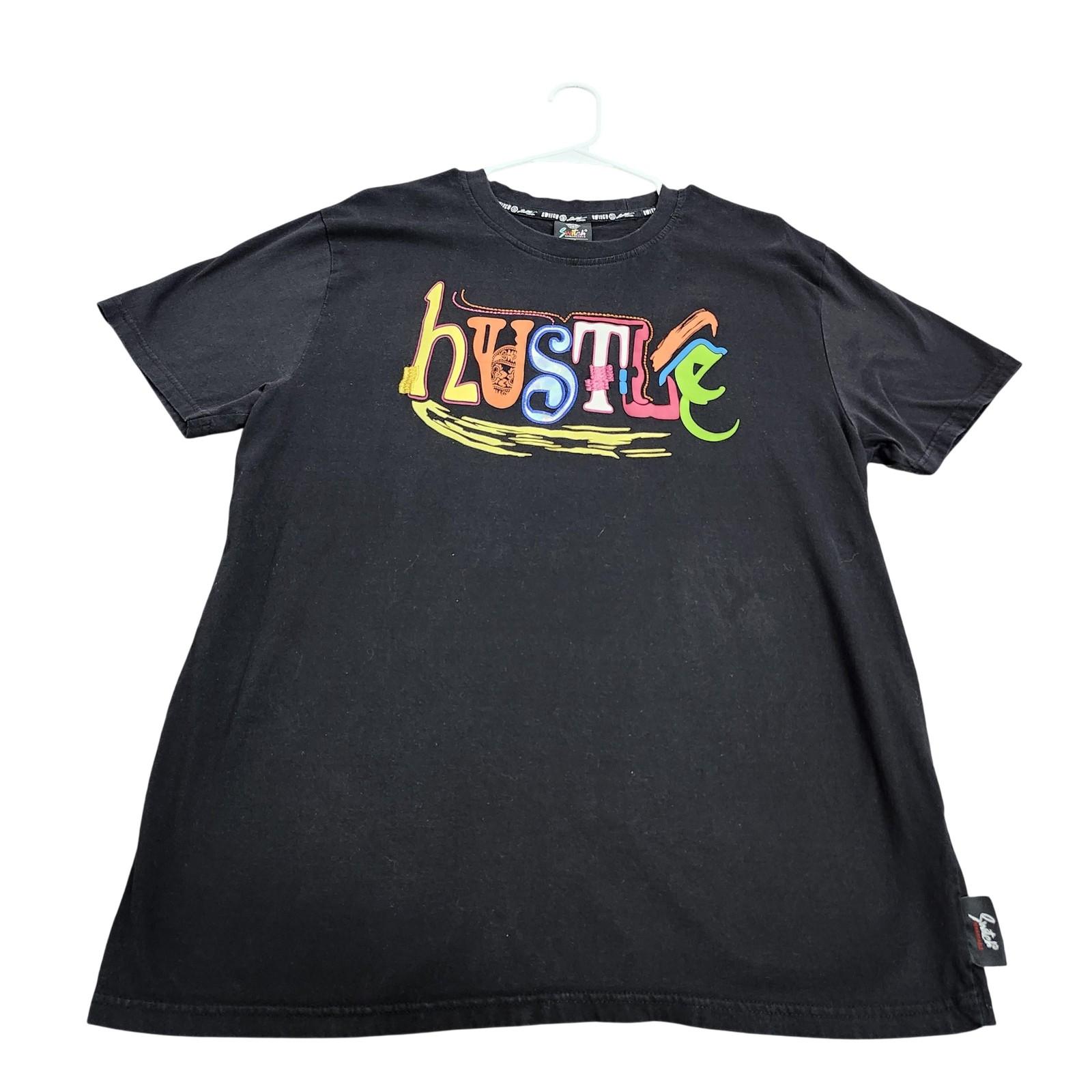 Switch Remarkable Shirt Mens 2XL Black Hustle Graphic Tee Embroidered Streetwear Unisex T-Shirt L