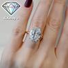1-8 Carat Oval Cut Moissanite Engagement Ring Oval Shape Hidden Halo Wedding Ring for Women 925 Silver with