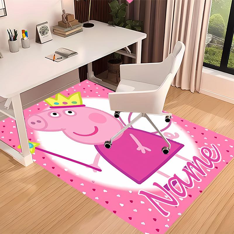 Custom personalization Peppa Pig Print Area Rug - Soft, Washable Non-Slip Indoor Mat,Living Room,Home&Office Decorative Rug