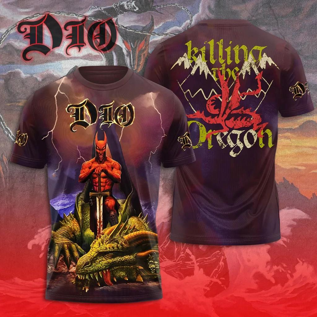 Heavy Metal Rock Band Dio Pattern 3D Printed T-shirt Men's Fashion Harajuku Short Sleeved Top Street Trend Hip-hop Dio Funnny Clothing