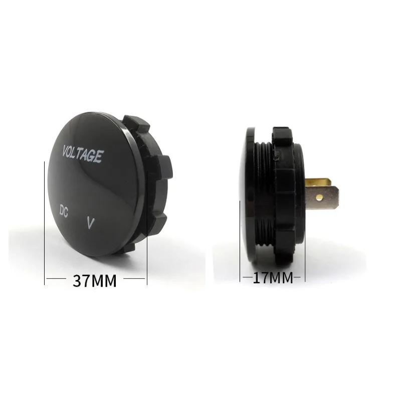 Mini Round Waterproof Motorboat Motorcycle DC5V-48V LED Panel Digital Voltmeter Tester Monitor Display Voltmeter