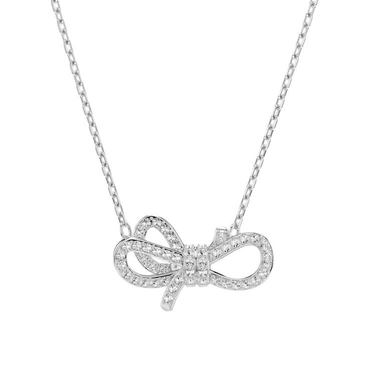 Swarovski Lifelong Bow Design Necklace Unisex necklace Silver 5743577 Box (Random Color)