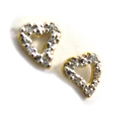 [J7106] - Two-tone Gold Plated 'Love' Earrings