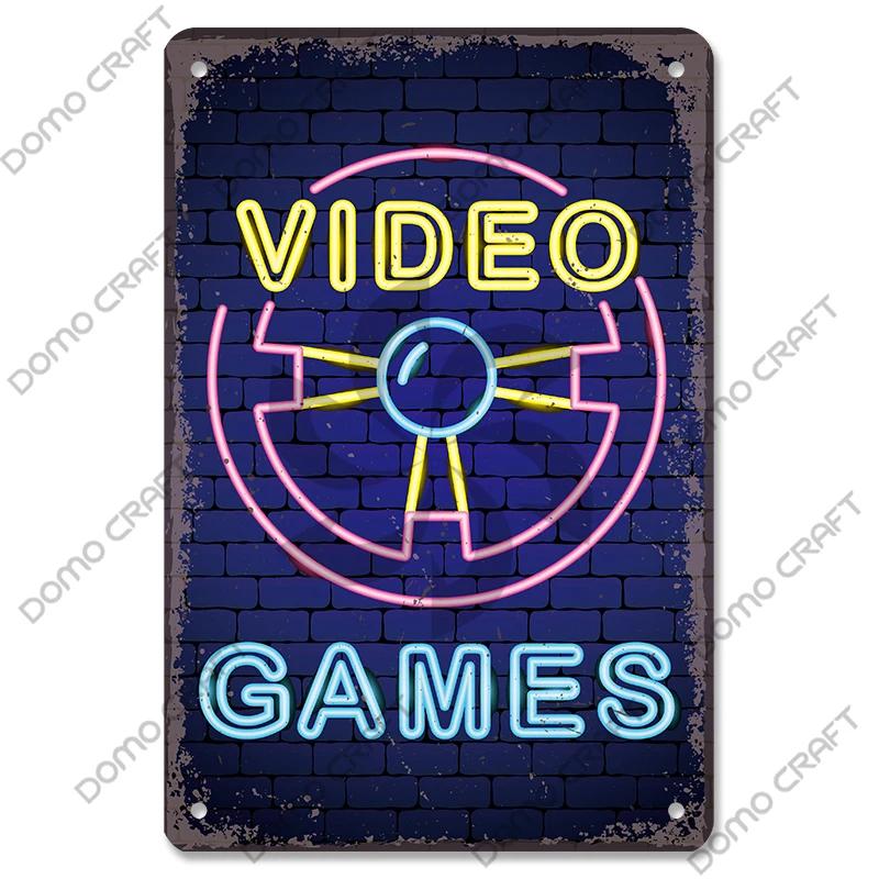 

Неоновый постер видеоигры, металлическая пластина, геймер, игра, Win, игровая зона, металлические жестяные вывески, Ретро Настенный декор, игровая комната, бар, паб, мужская пещера 20x30cm