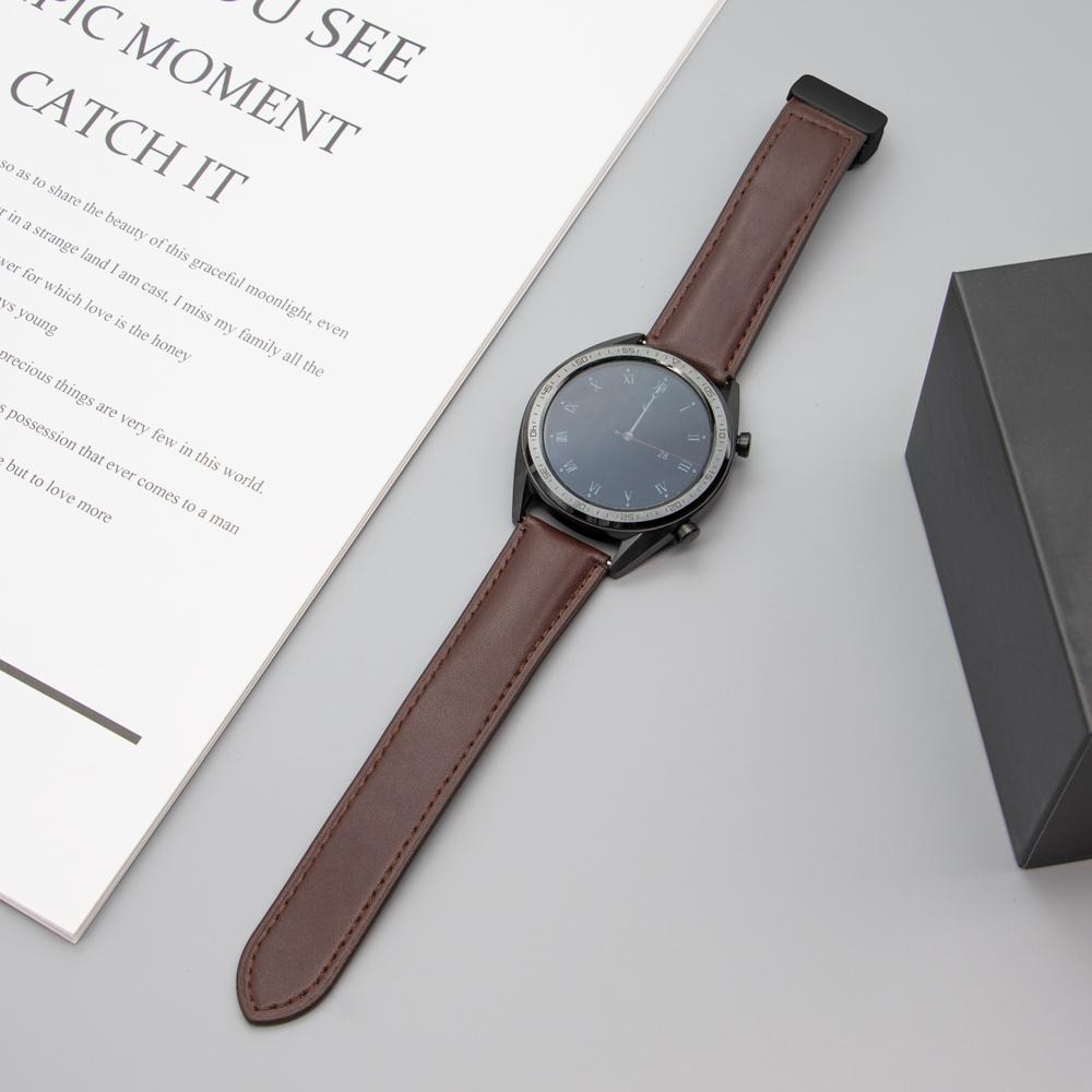 20mm Leather Strap for Samsung Galaxy Watch 6/5/4 44mm 40mm/5 Pro 45mm/Active 2/Leather Magnetic Buckle Band /Huawei Watch 42mm