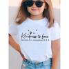 European Sizes Children Summer Fashion Girls Short-sleeved T-shirt Star Element Kindness Is Tree Sprinkled It Everywhere Letter Print Casual