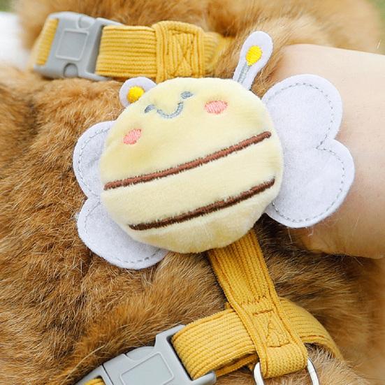 Kleine Biene Katzengeschirr Verstellbares Kätzchengeschirr mit Leine Süßes Bienen-Katzengeschirr für Kätzchen Erwachsene Katzen Sichere Spaziergänge im Freien