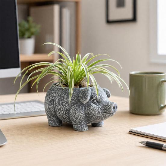 Pig Planter, Pig Shaped Flowerpot, Planter Pots for Indoor Outdoor Plants, Decorative Succulents Pot for Home Yard Garden