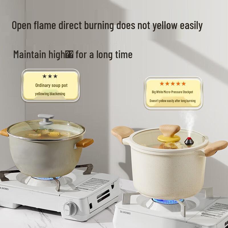 Cooker King Big White Micro-Pressure Non-stick Soup Pot