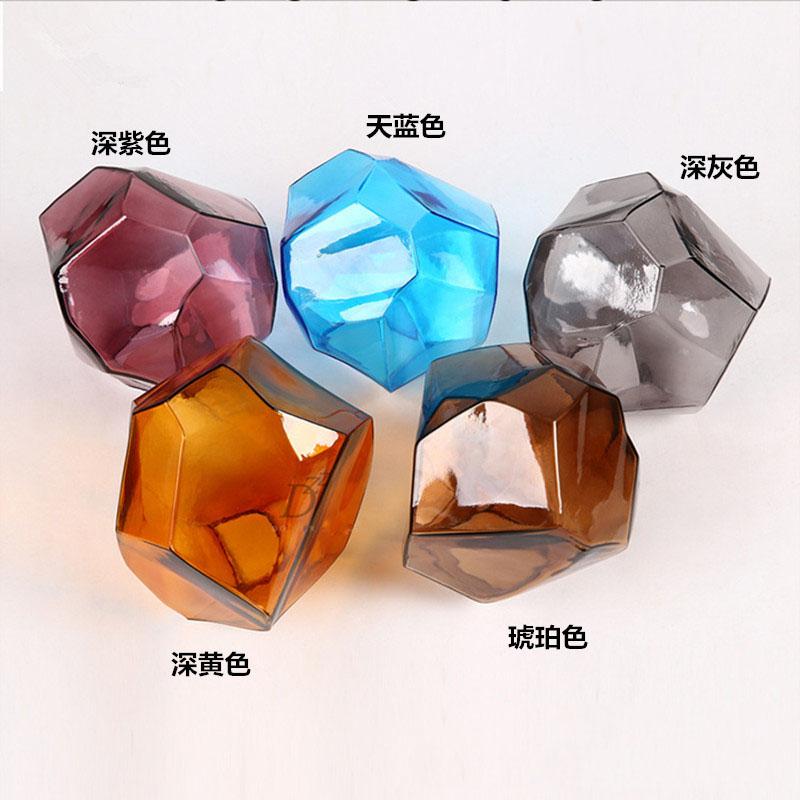 Prosty Nowoczesny Jednogłowicowy Szklany Żyrandol 18cm Sklep z Herbatą Mleczną Bar Restauracja Kolorowy Kamień Kryształ Lodu Żyrandol Gorąca Sprzedaż