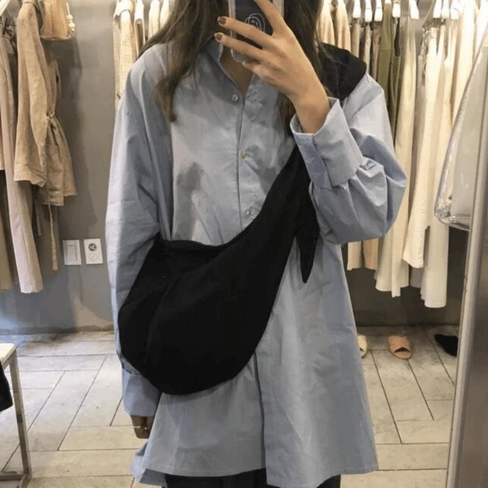 

Handbag Canvas Crossbody Bag Korean Style Dumpling Bag Casual Cloth Chest Bag Travel
