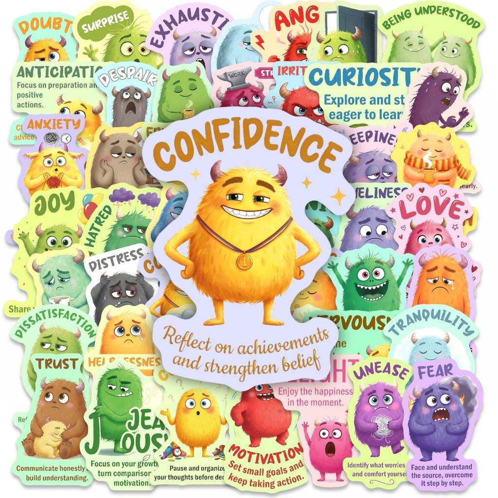 50 Emotion Stickers with Designs for Kids Learning Activities