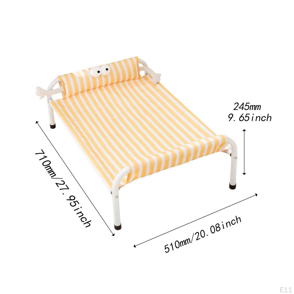 Elevated Dog Bed Pet Metal Frame Hammock Raised Cot for Puppy Kitten Cats Dogs