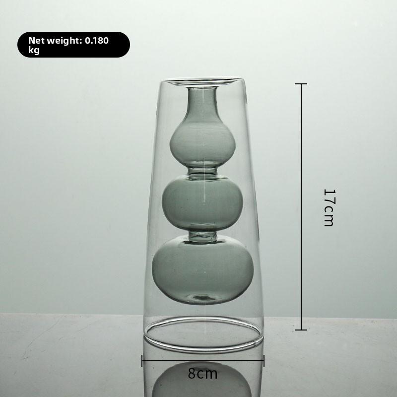 Nordic Creative Glass Small Vase Decorative Living Room Flower Arrangement Water Cultivation Feng ui Ornament