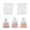 50pcs Mesh Fabric Bags for Organizing Accessories Transparent Polyester Packing Bags Storage Pouch with Drawstring