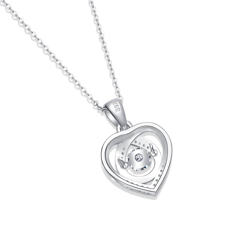Bague Ringen S925 Silver Inlaid with 0.5ct Monmulberry Heart Pendant In the Heart of Your New Clavicular Chain