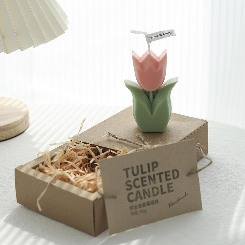 Tulip Flower-Shaped Scented Candle - Teacher's Day Gift & Party Favor