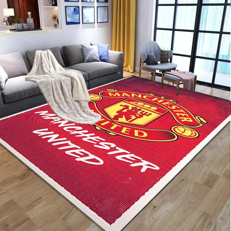 Manchester United F.C Pattern Rug, Indoor/Outdoor Mat, for Picnic, Gameroom, Bedroom, Office, Living Room, Home Decor Carpet, Birthday Gift