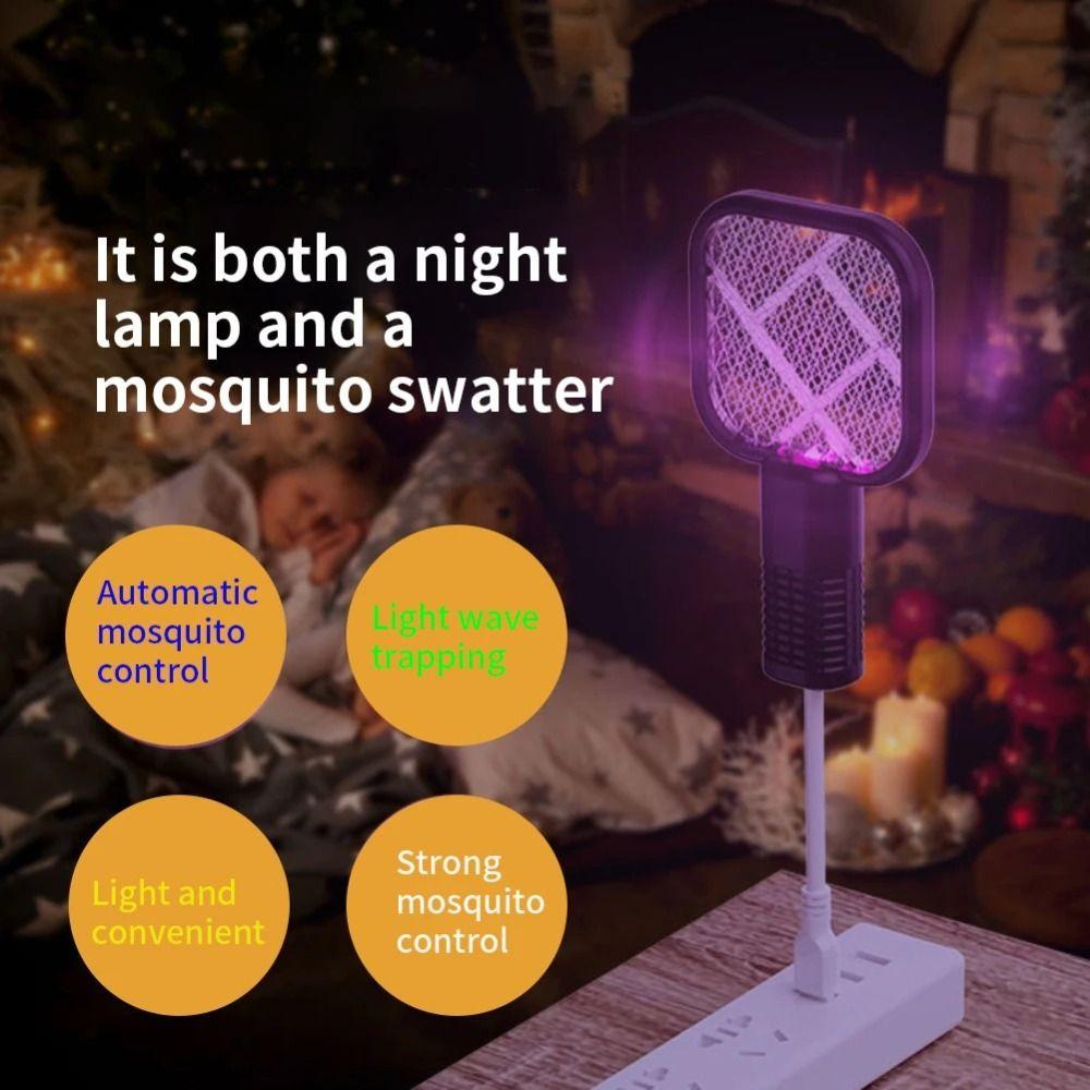 USB Fly Bug Zapper Electric Shock Insect Racket Pest Control Mosquito Swatter Trap  Bedroom