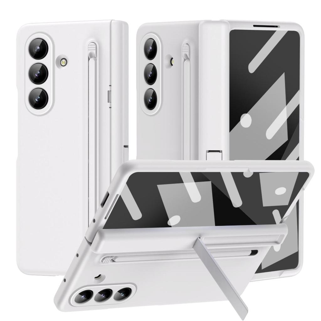 For Samsung Galaxy Z Fold 7 6 5 4 Phone Case ,Hinged Protection Cover Shockproof PC + Screen Tempered Glass Protector Film With Pen Slot & Free Stylus