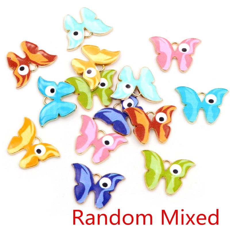 10pcs/lot 21x15mm Colorful Butterfly Charms Pendant Enamel Metal Small Charms Necklace Bracelet DIY Jewelry Making Accessories