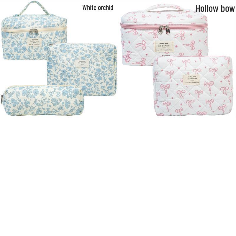 2023 Floral Cute Cotton Makeup & Toiletry Bag - Small, Fresh, Portable Storage Case