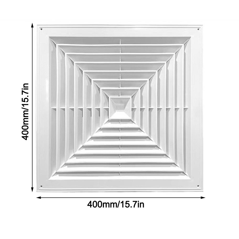 New Plastic Air Vent Grille White With Flaps Duct Heating Vents Silent Operation Square Ventilation Cover Bathroom
