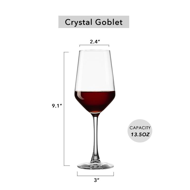 Red Wine Goblet ,Large Crystal Wine Glass, Christmas Durable Modern Beautiful Stemmed Wine Glasses,Clear Stylish Wine Glass