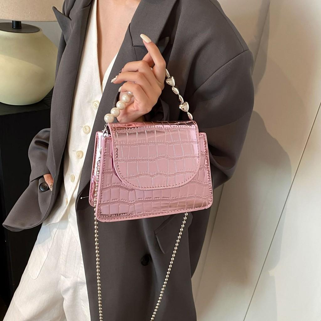 Chic Urban Minimalist Pearl Finish Small Handbag Ideal For Girls With A Trendy Design