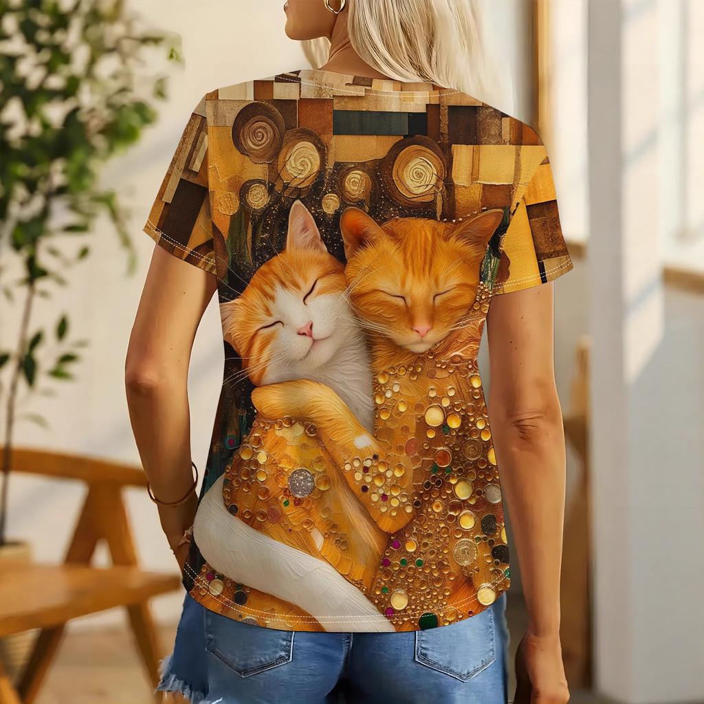 Women's T-Shirt Casual Fashion Summer Sports Short Sleeve
