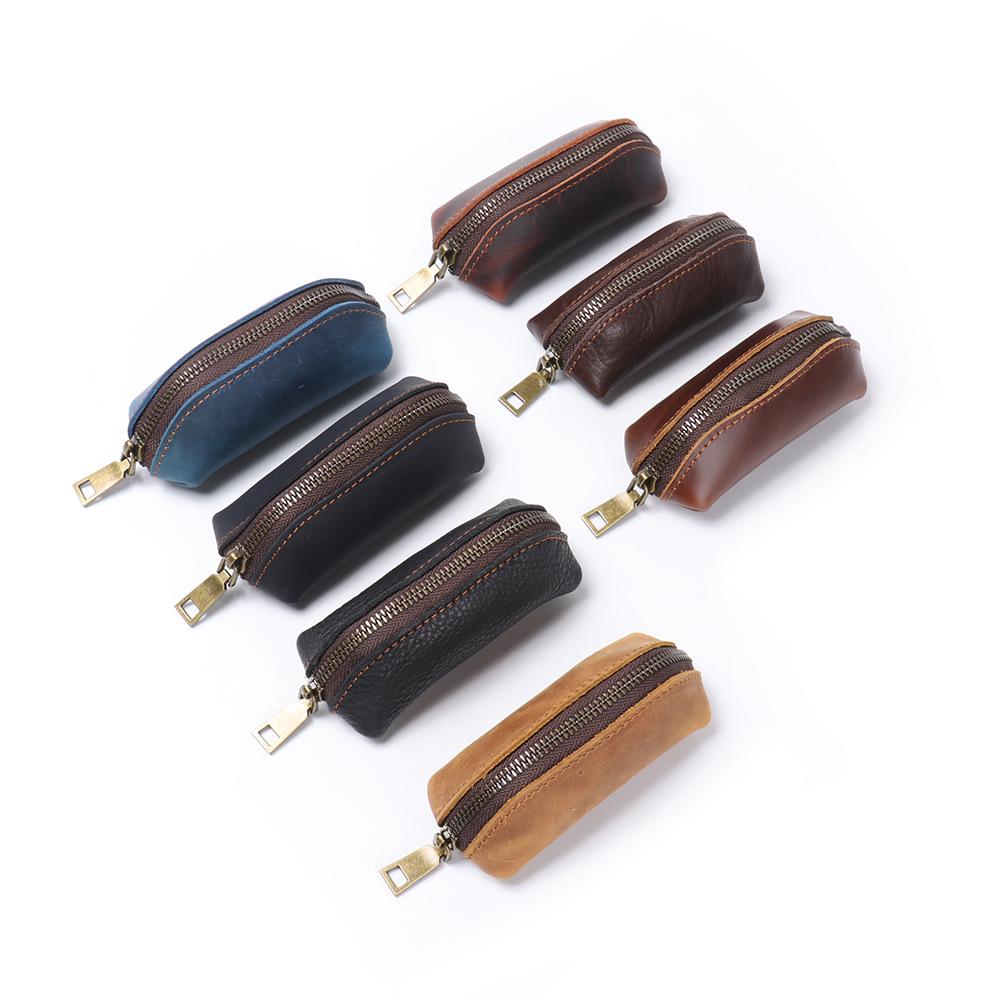 

Men s Leather Handheld Storage Bag & Multifunctional Key Holder with Ladies Crazy Horse Leather Coin Purse.