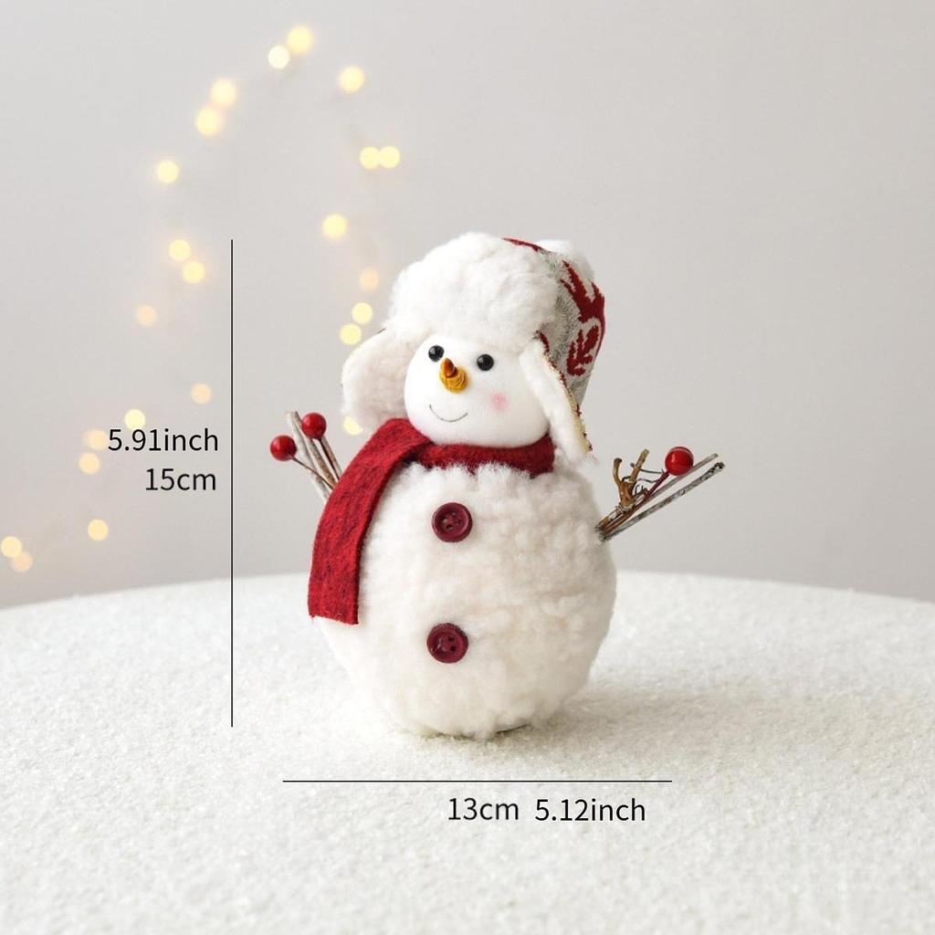 Christmas Snowman Table Decoration Ornament Mantel Centerpieces Decorative Festival Plush Xmas Christmas Table Decoration