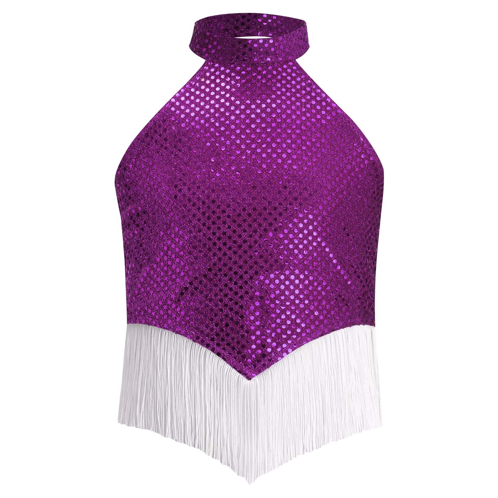 Children s Jazz Dance Top 80s 90s Disco Birthday Party Tops Kids Girls Sequins Carnival Stage Performance Music Festival Costume 6