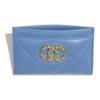 Chanel 19 Tasche Rautensteppung Metallakzente Lammleder Kartenhalter Damen Blau