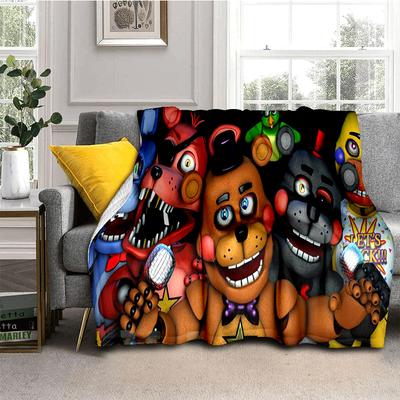 Horror Game F-FNAF Freddy Movie Flannel Blanket Soft Warm Throw Blanket for Bedroom Living Room Bed Travel Camping Picnic Gift