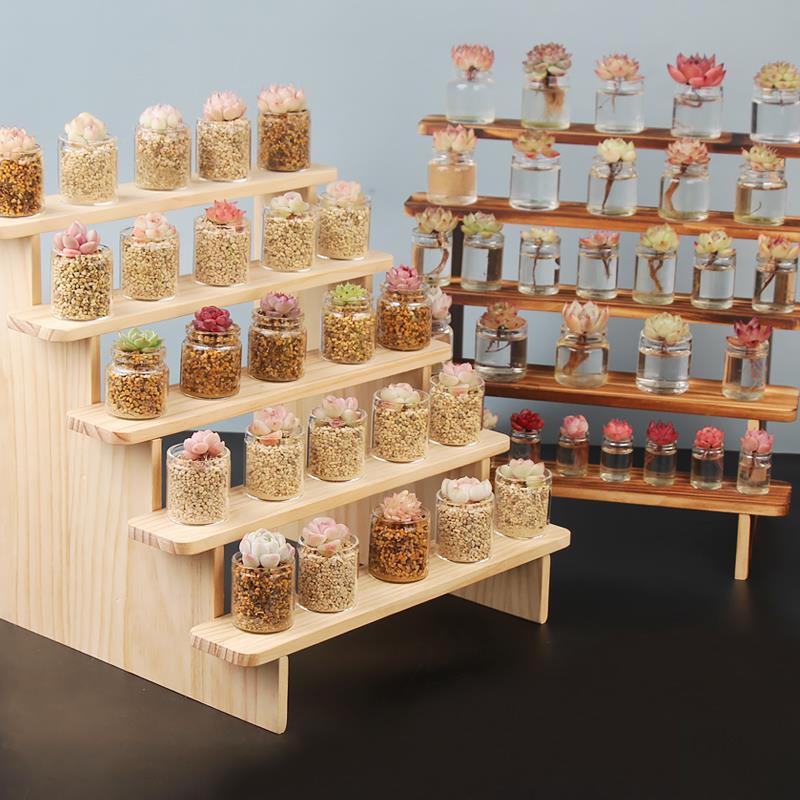 Solid Wood Display Rack for Action Figures, Collectibles, and Succulents