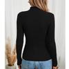 Women's Casual Color Slim Button Knit Sweater Long Sleeved Base Sweater Sweater